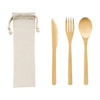 Wooden Tableware Set With Non Woven Bag
