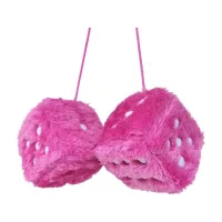 Hanging Fuzzy Dice For Car 2pcs A Set