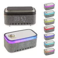 Sunset 20W Stereo Speaker with White Noise, Clock, Radio, and 15W Wireless