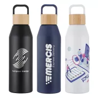 Clive 24 oz Recycled Aluminum Bottle with Bamboo Lid