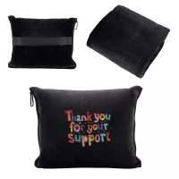 Cuddle Micro Plush Travel Blanket with Attachable Hood & Pillow Case