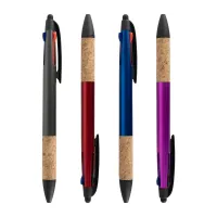 3 Color Pen w/ Cork Grip