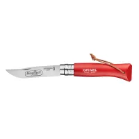 Opinel® No.08 Colorama Stainless Steel Folding Knife With Lanyard - Red