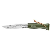 Opinel® No.08 Colorama Stainless Steel Folding Knife With Lanyard - Khaki G