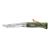 Opinel® No.08 Colorama Stainless Steel Folding Knife With Lanyard - Khaki G