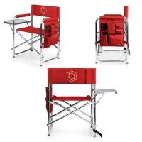 Sports Chair - Folding Chair w/Fold Out Table, Side Pockets, Drink Holders